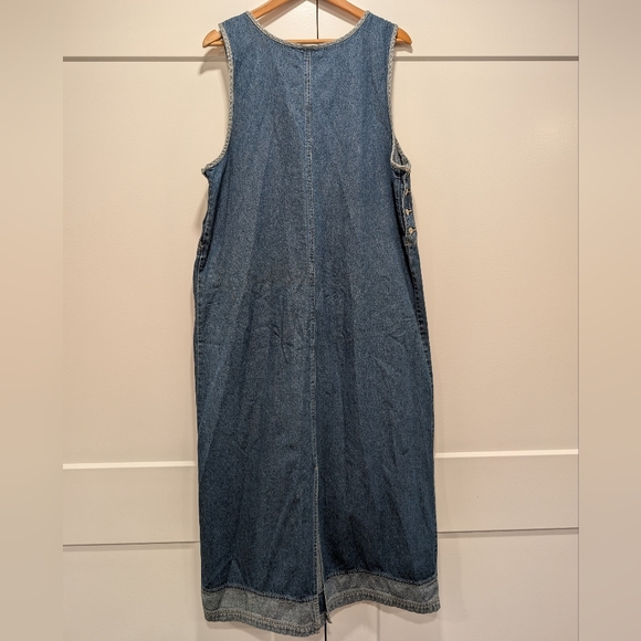 VINTAGE Women's Blue Denim Jumper Overall House Dress Size XL - Picture 7 of 8
